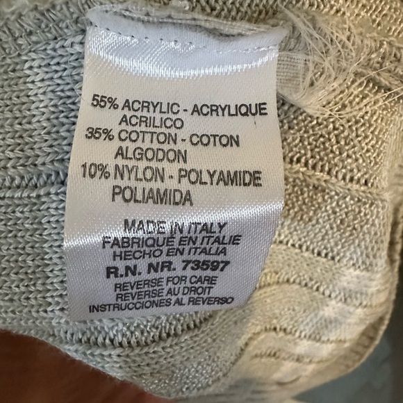 RAFFI Linea Uomo Italy  Long Sleeve Knits Polo Men's Size Large Tan/gray & Blue - Picture 5 of 10